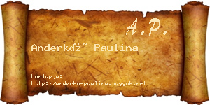 Anderkó Paulina névjegykártya